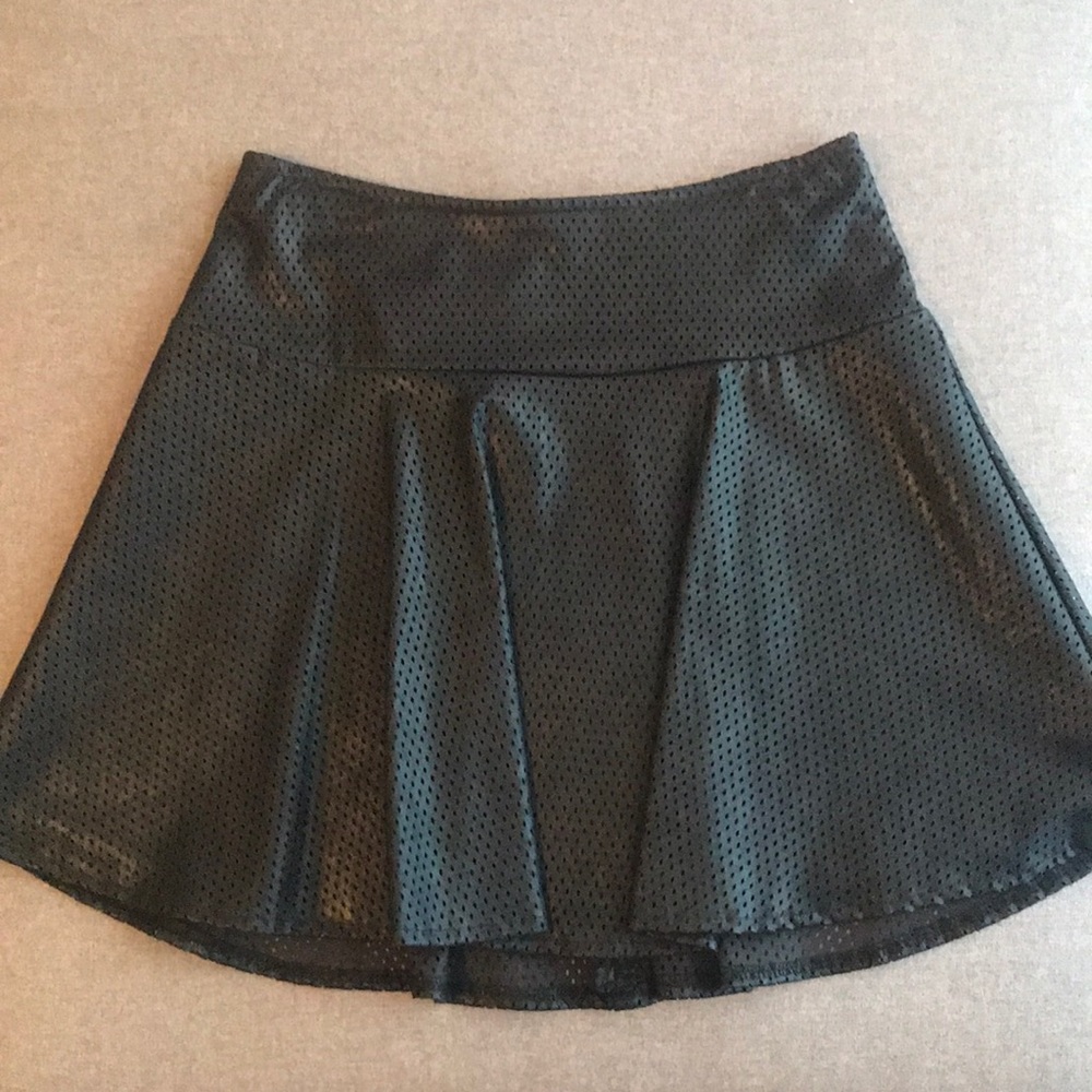 ❗️SOLD❗️Perforated black faux leather skirt